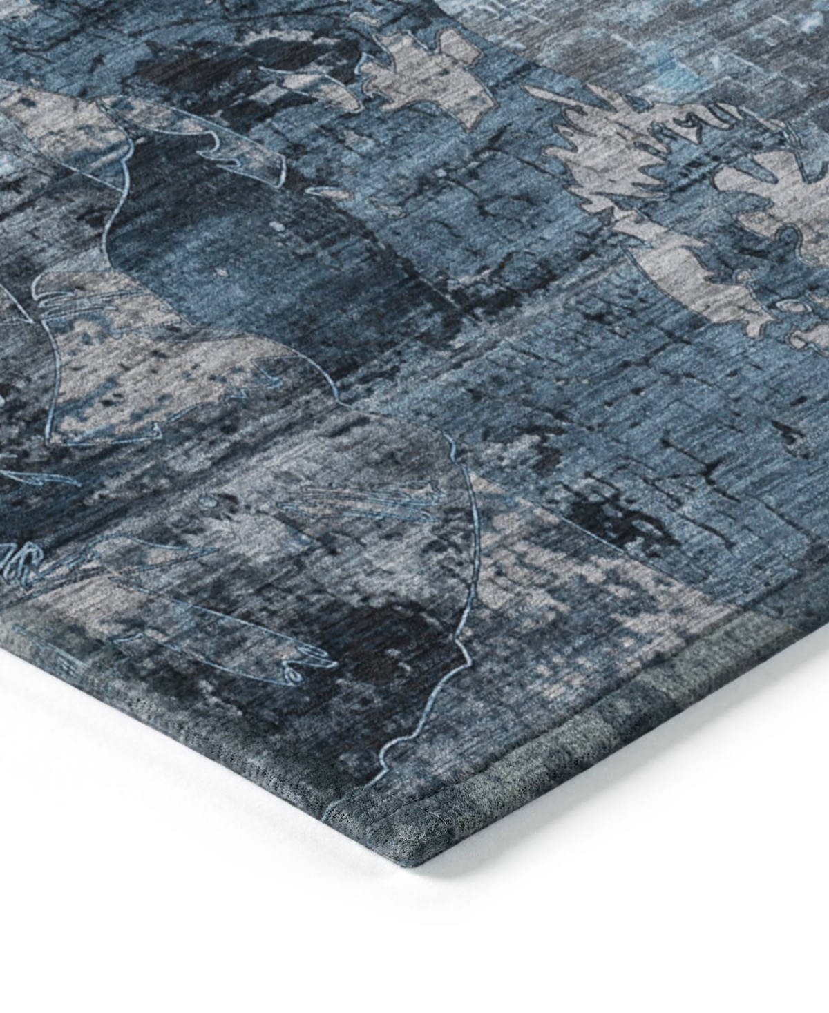 Shop Addison Chantille Machine Washable Acn555 3'x5' Area Rug In Denim