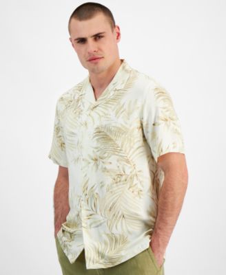 Club Room - Men's Gado Leaf Regular-Fit Printed Button-Down Camp Shirt