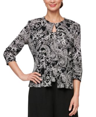 Alex Evenings - Women's 2-Pc. Glitter-Print Twinset
