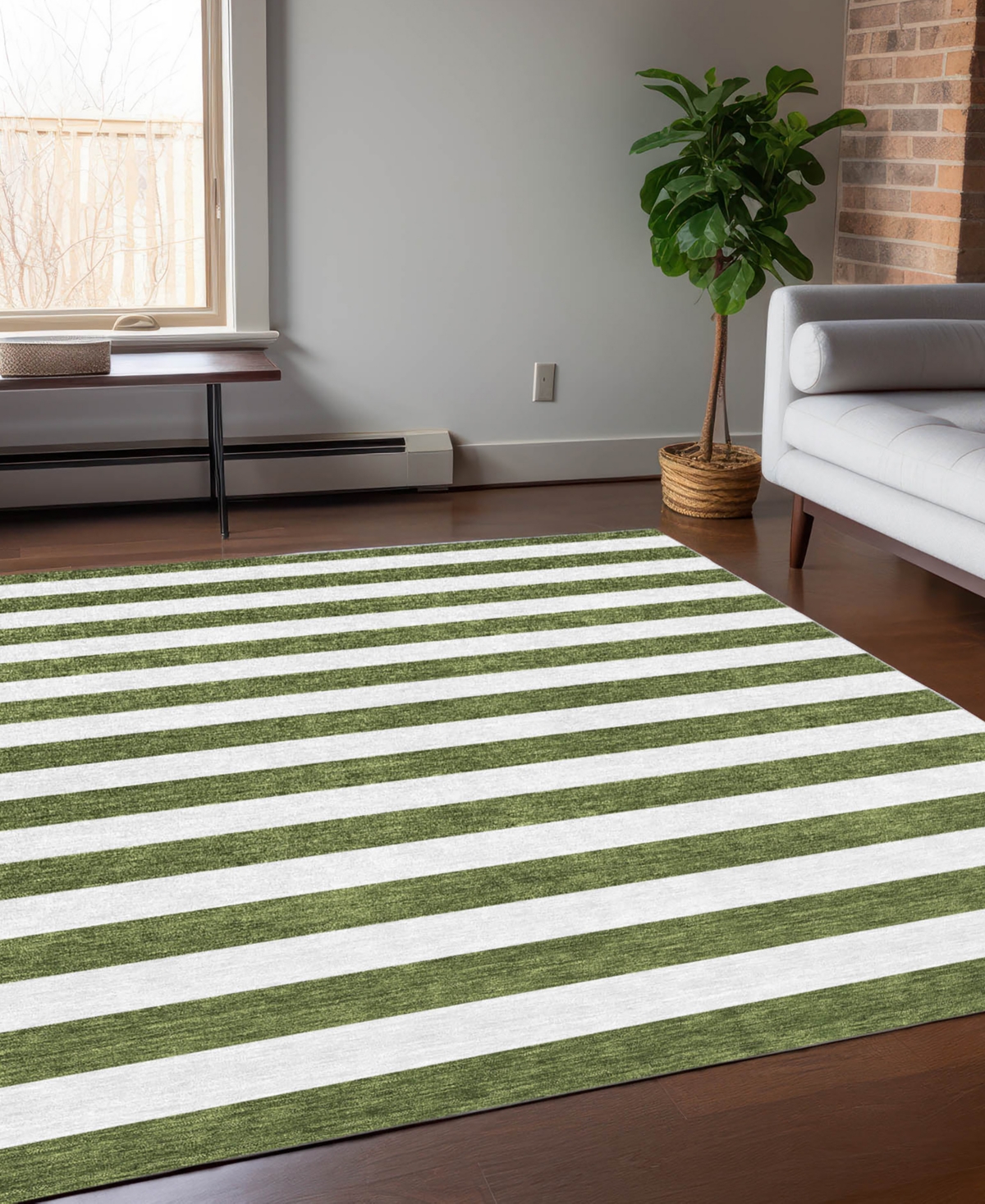 Addison Chantille Machine Washable Acn528 8'x10' Area Rug In Olive