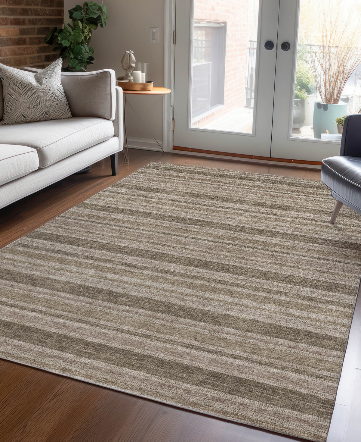 Addison Chantille Machine Washable Acn531 10'x14' Area Rug In Taupe