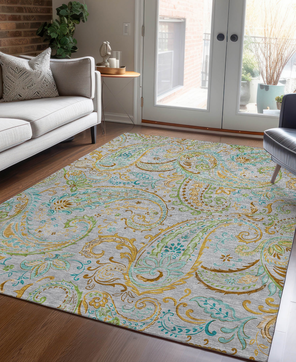 Addison Chantille Machine Washable Acn533 8'x10' Area Rug In Gray