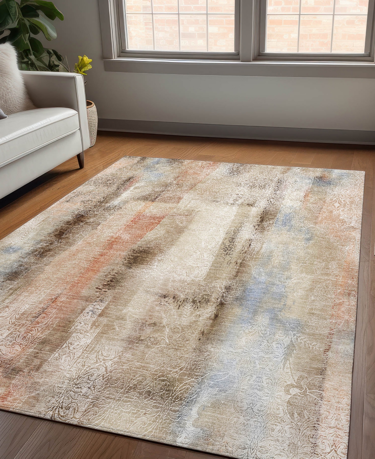 Addison Chantille Machine Washable Acn537 8'x10' Area Rug In Beige