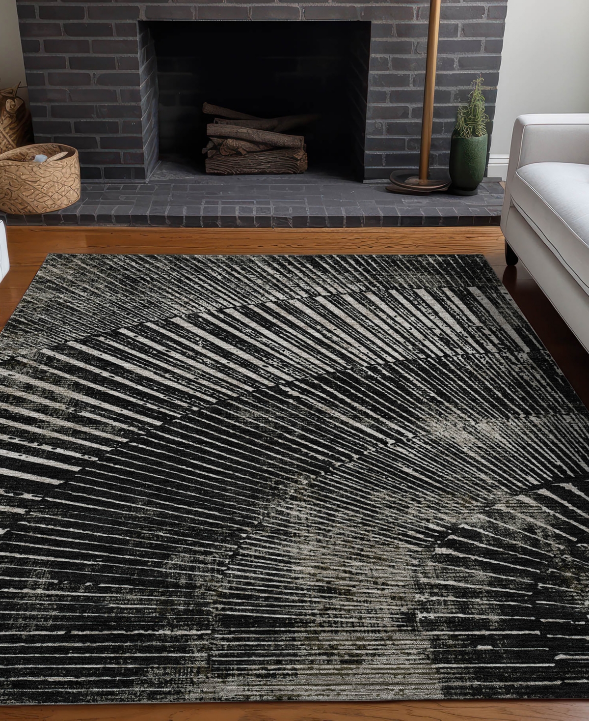 Addison Chantille Machine Washable Acn542 8'x10' Area Rug In Black