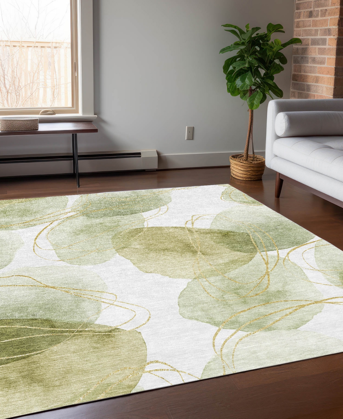 Addison Chantille Machine Washable Acn544 8'x10' Area Rug In Green
