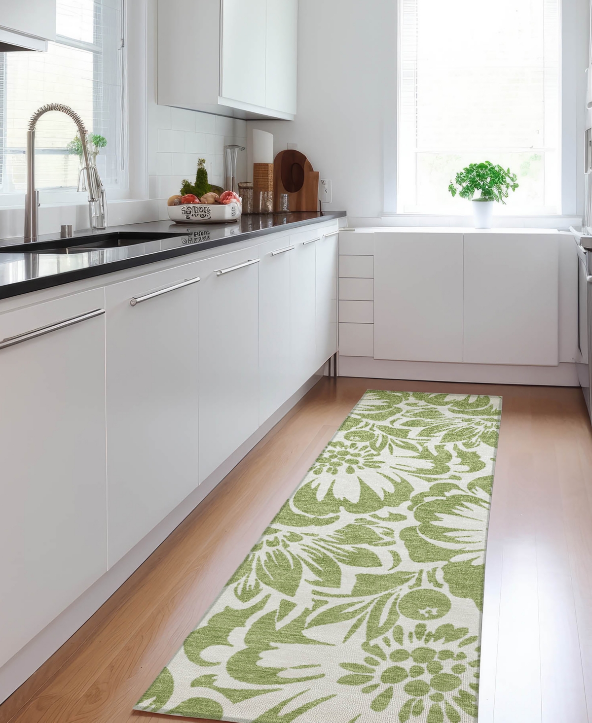 Addison Chantille Machine Washable Acn551 2'3x7'6 Runner Area Rug In Lime