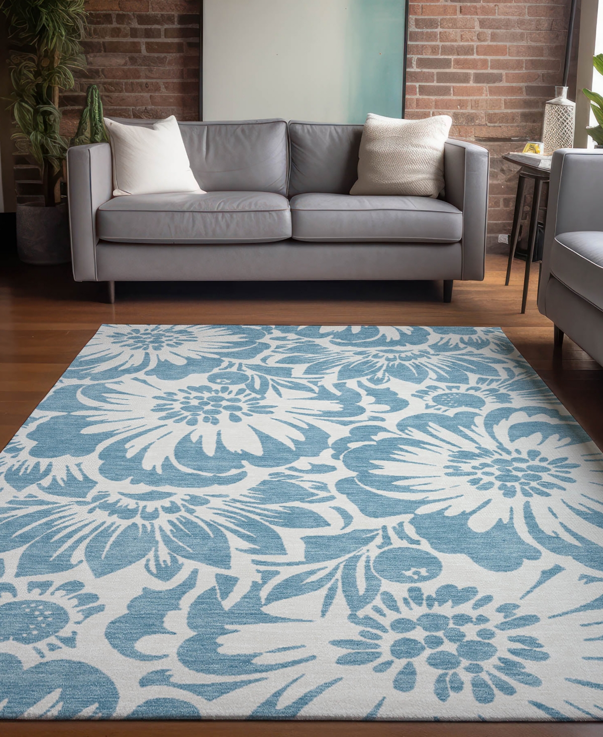 Shop Addison Chantille Machine Washable Acn551 5'x7'6 Area Rug In Denim