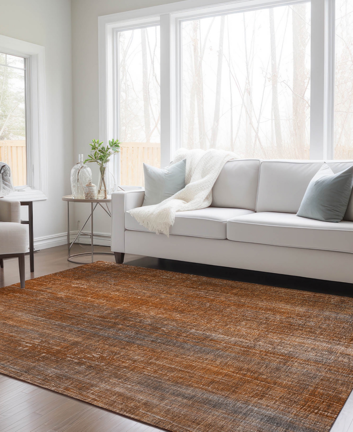 Addison Chantille Machine Washable Acn552 9'x12' Area Rug In Paprika