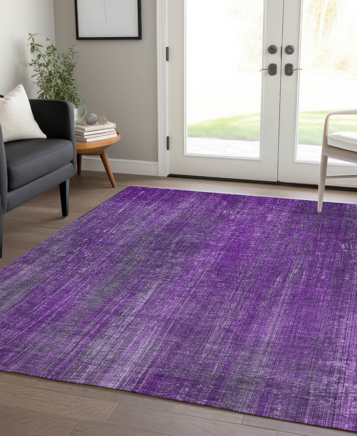 Addison Chantille Machine Washable Acn552 5'x7'6 Area Rug In Purple
