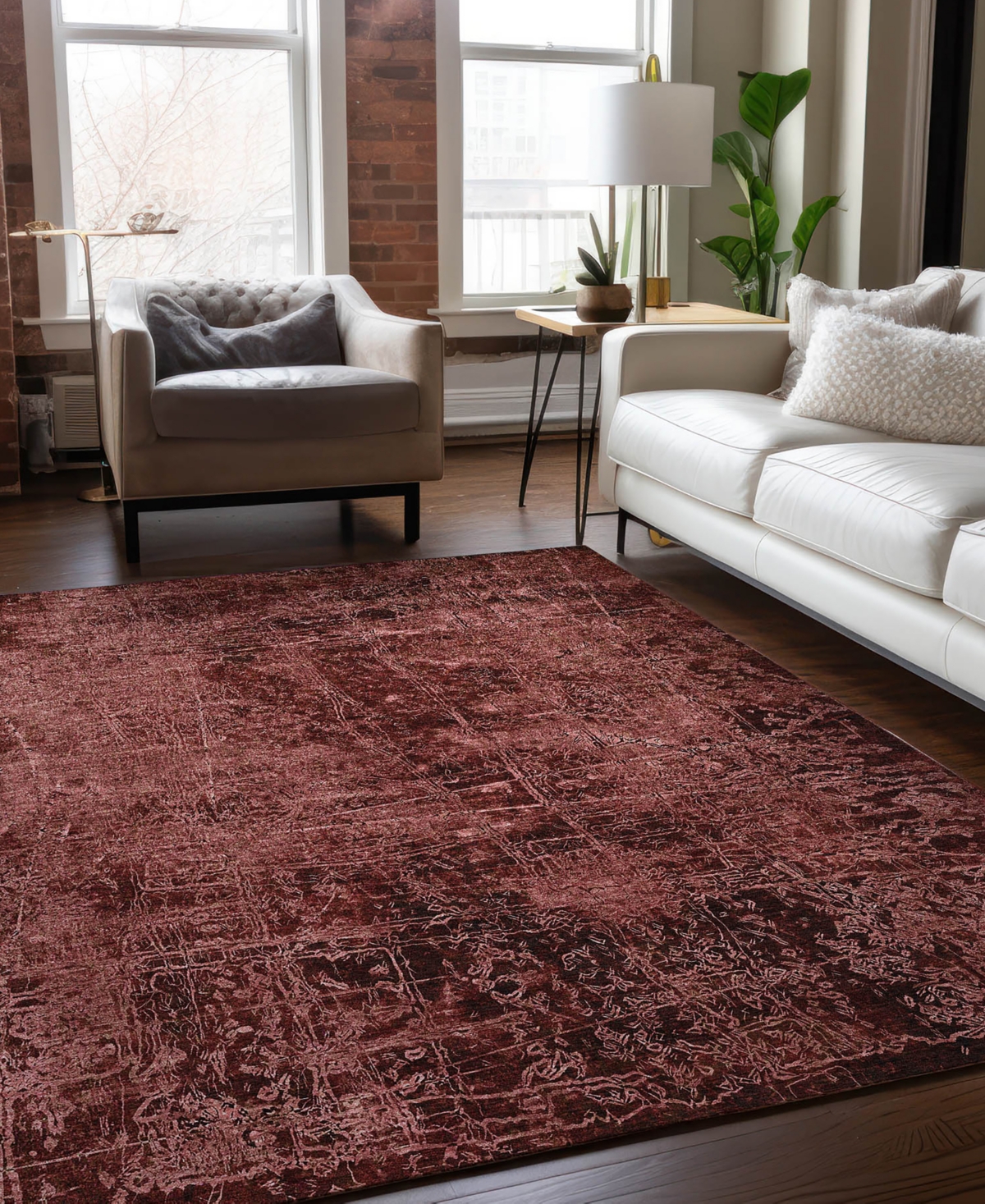 Addison Chantille Machine Washable Acn559 8'x10' Area Rug In Cherry