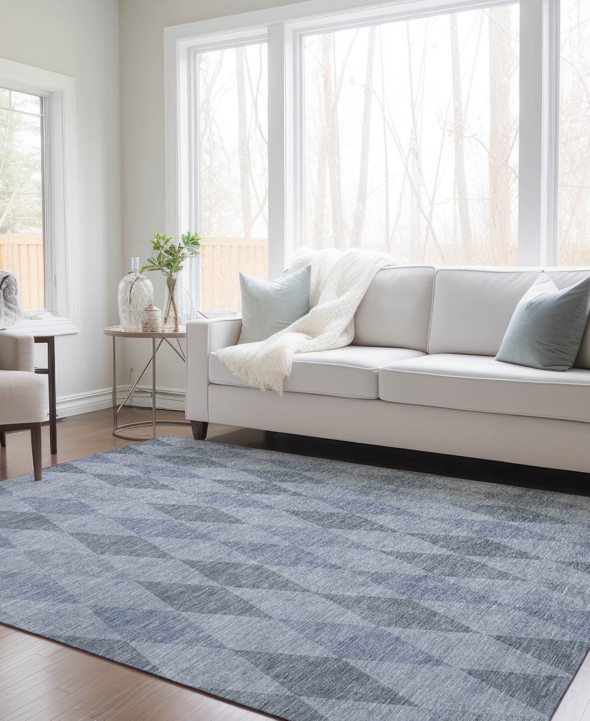 Addison Chantille Machine Washable Acn561 8'x10' Area Rug In Denim