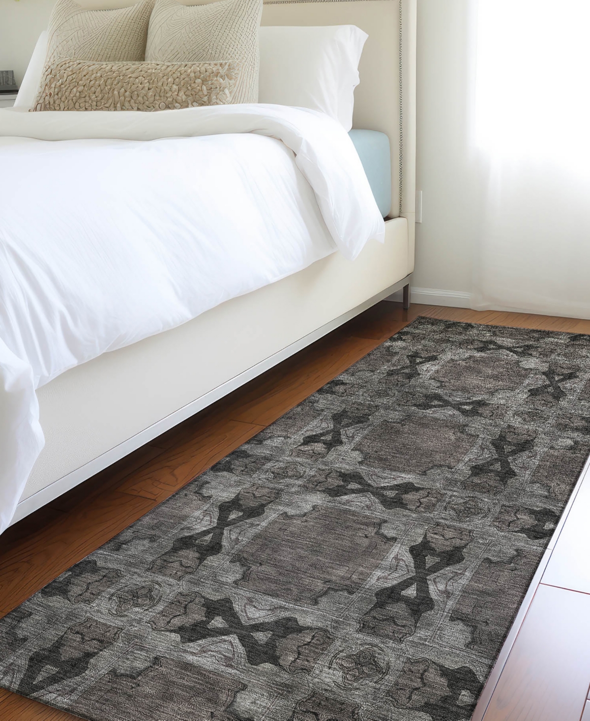 Addison Chantille Machine Washable Acn564 2'3x7'6 Runner Area Rug In Gray