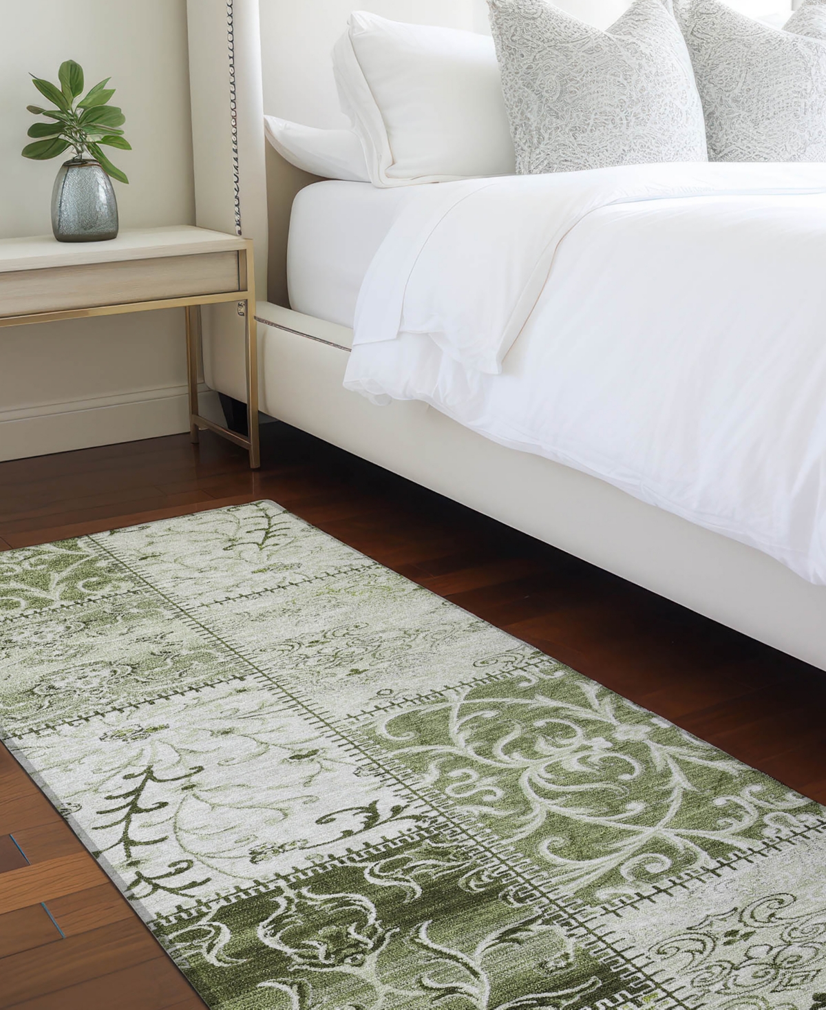 Addison Chantille Machine Washable Acn566 2'3x7'6 Runner Area Rug In Green