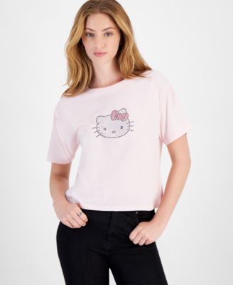 Love Tribe - Juinors' Cotton Rhinestone Hello Kitty Tee