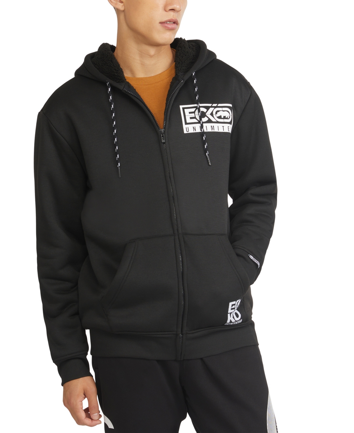 Shop Ecko Unltd Ecko Men's Pioneer Sherpa Hoodie In Black