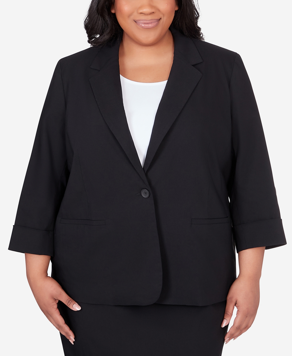 ALFRED DUNNER PLUS SIZE CLASSIC FIT BLAZER JACKET 