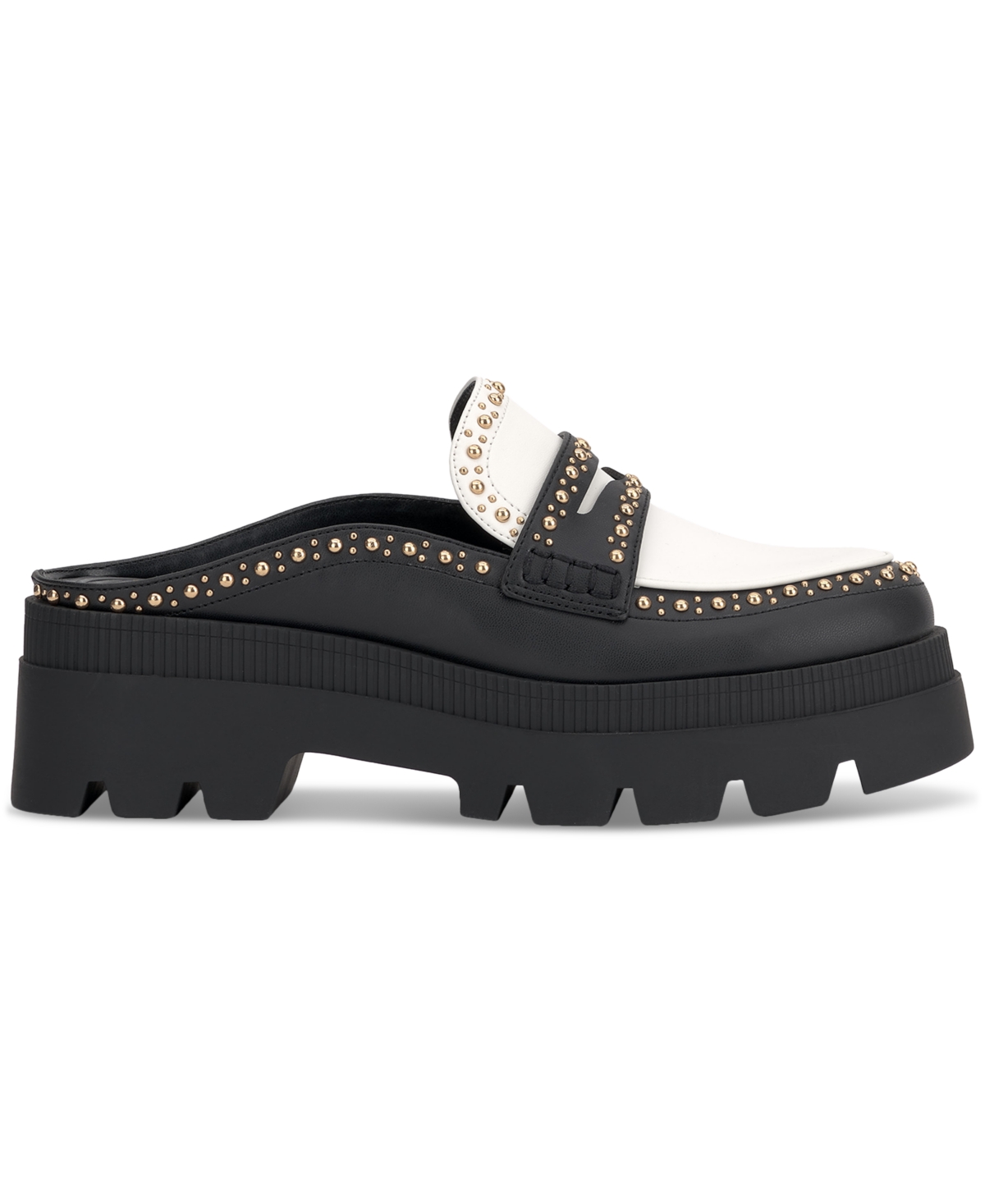 Jessica Simpson Women's Uma Platform Lug-Sole Tailored Slip-On Loafers -Bright White
