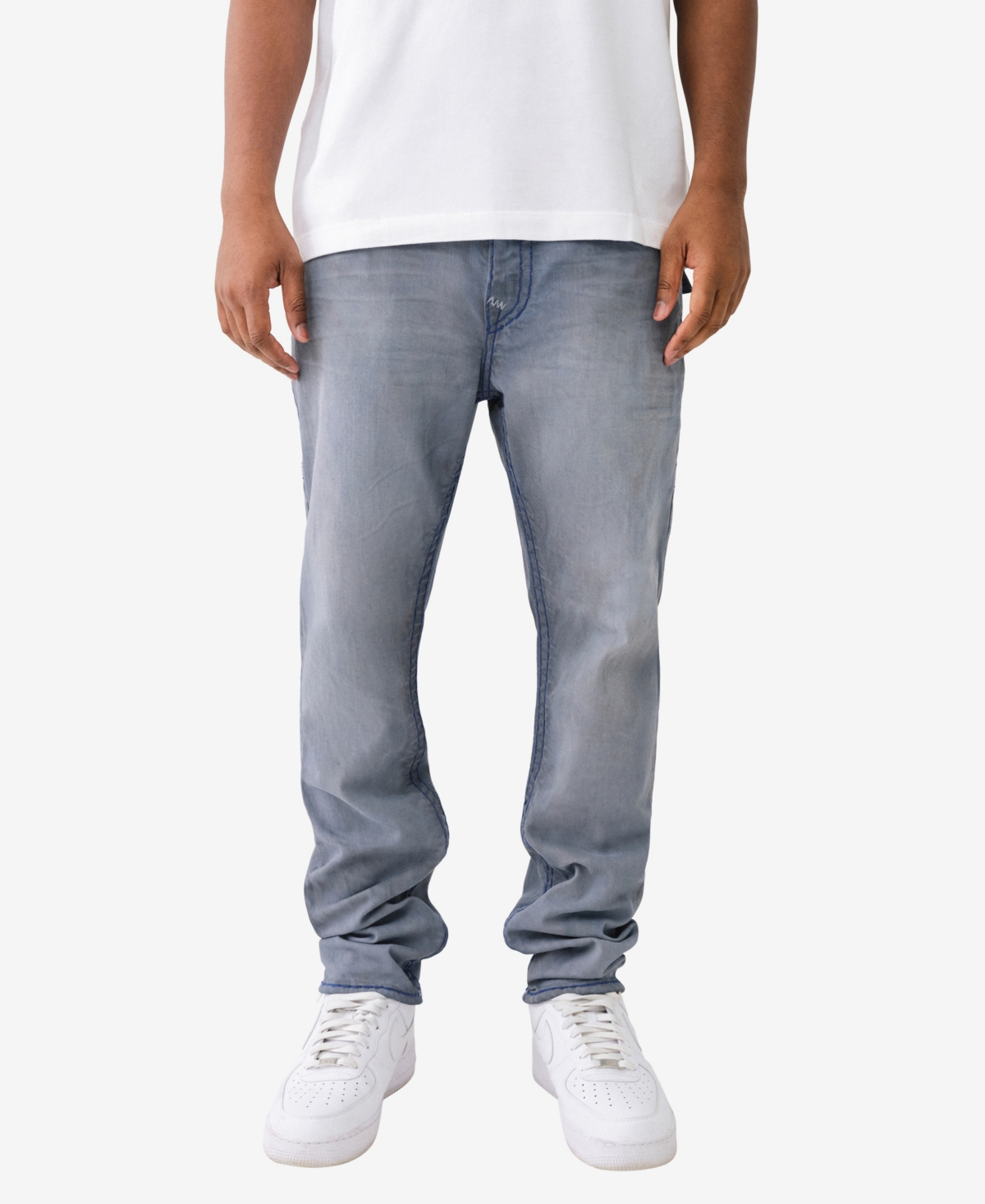 True Religion Men's Rocco Flap Super T Skinny Jean In Grey