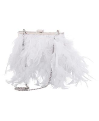 All Over Feather Frame Clutch