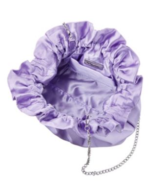 Satin Gathered Crossbody Pouch Bag