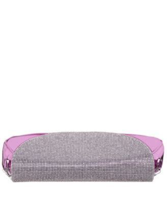 Crystal Flap Mirror Metallic Patent Clutch Bag