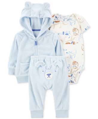 Carter s Baby Boys 3 Piece Dog Little Jacket Set 6M Blue