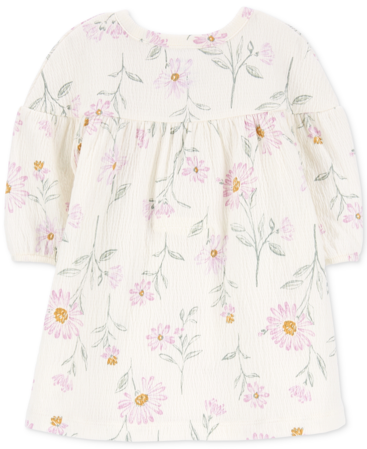 Shop Carter's Baby Girls Floral-print Gauze Dress In Ivory