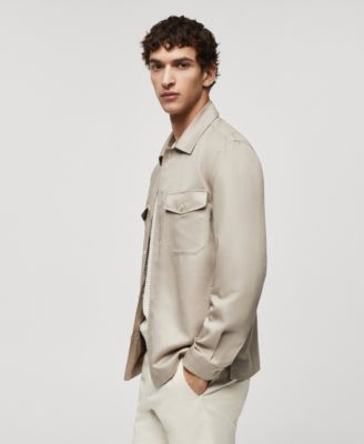 Men's Linen Pockets Detail Overshirt
