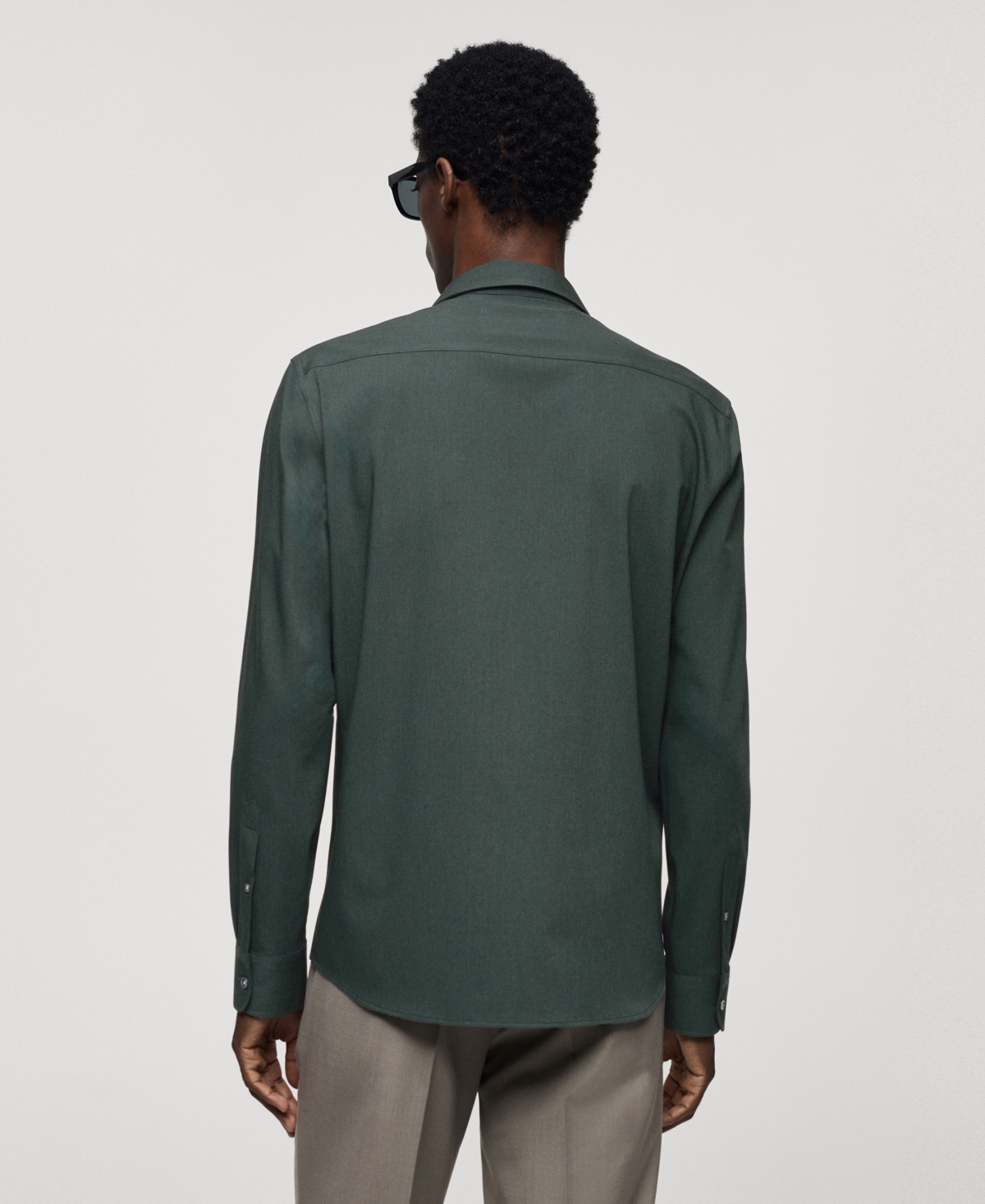 Shop Mango Men's Pockets Detail Stretch Fabric Overshirt In Khaki