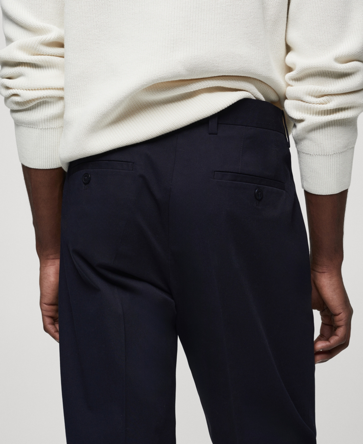 Shop Mango Men's Regular-fit Cotton Pants In Light,pastel Grey