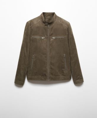 Men's Suede-Effect Zipper Jacket
