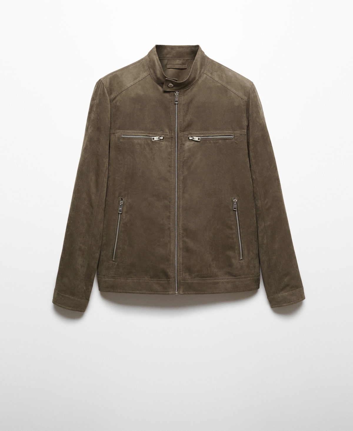 Mango Men's Suede-Effect Zipper Jacket