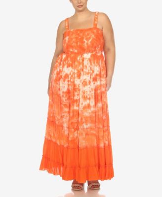 Plus Size Smocked Ruffle Maxi Dress