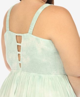 Plus Size Smocked Ruffle Maxi Dress