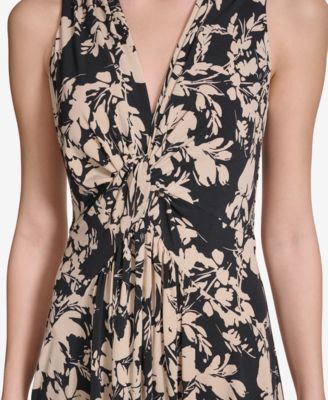 Calvin Klein Women's Printed V-Neck Sleeveless Maxi Dress