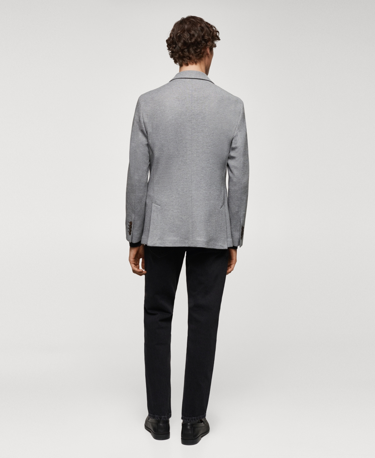 Shop Mango Men's Structured Slim Fit Cotton Blazer In Black