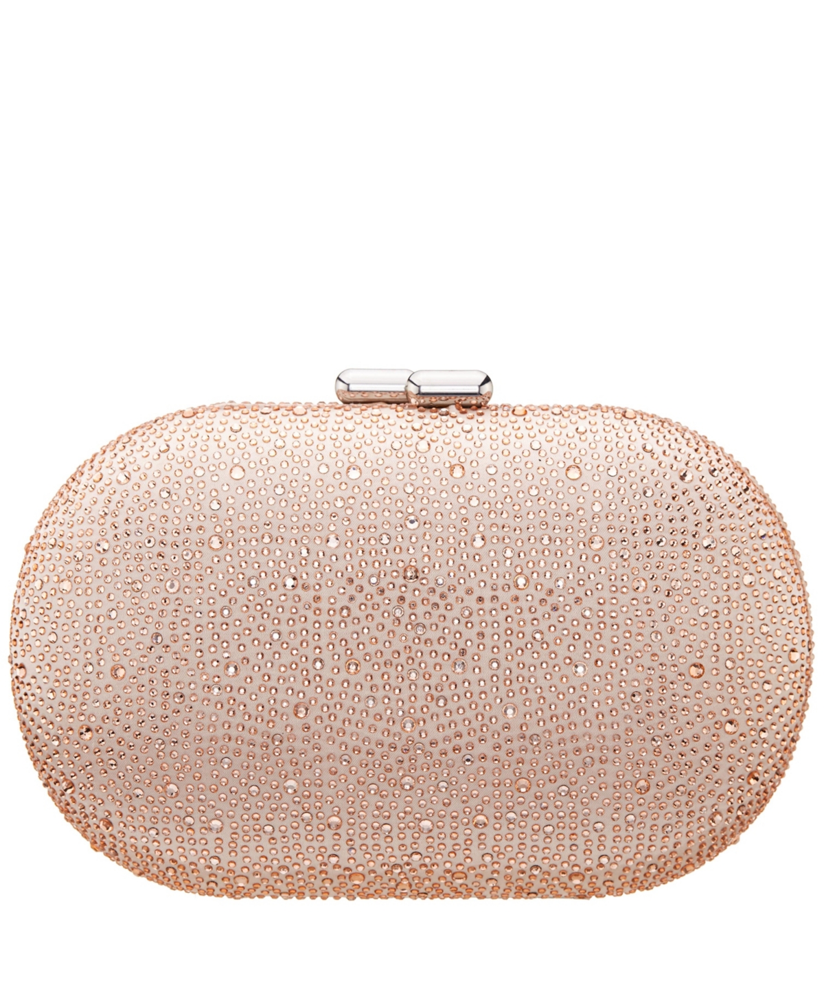 Shop Nina Allover Crystal Oval Minaudiere In Violet