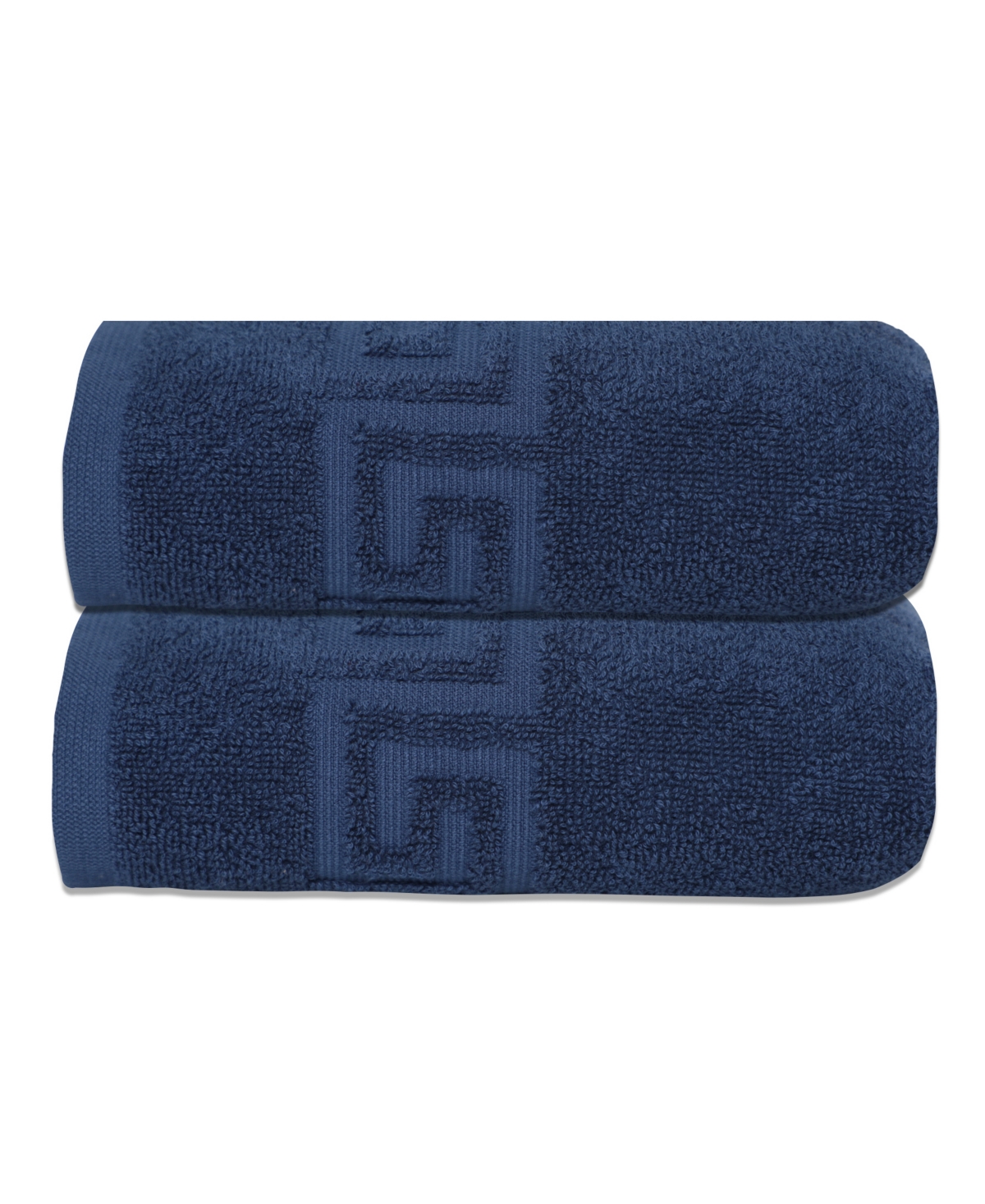 Ozan Premium Home Milos Greek Key 100% Turkish Cotton Hand Towel, 16" X 30" In White