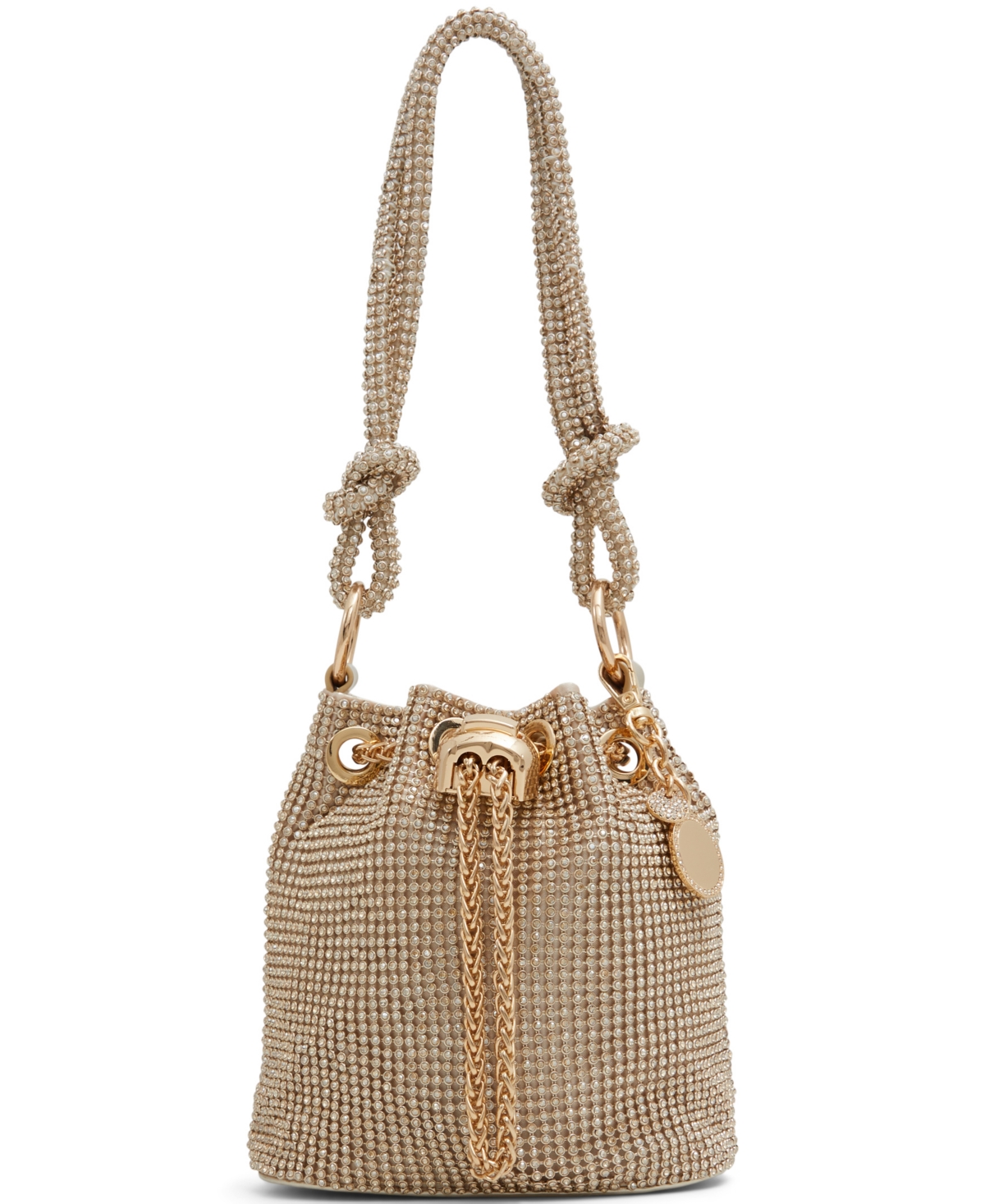 Marvelax Synthetic Small Bucket Bag - Gold