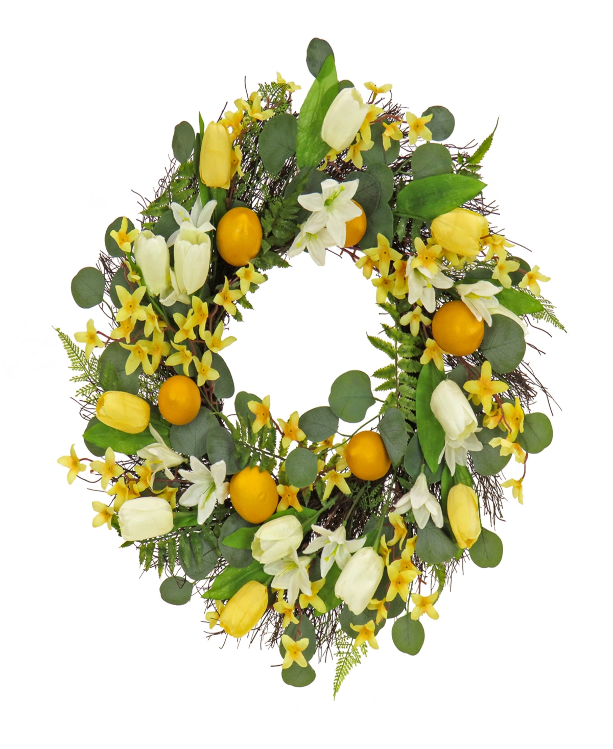 22 Lemons and Tulips Wreath - Yellow