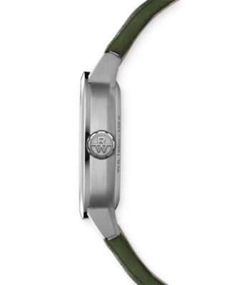 Men's Swiss Automatic Freelancer Green Leather Strap Watch 40mm