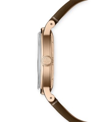 Men's Swiss Automatic Millesime Brown Leather Strap Watch 40mm