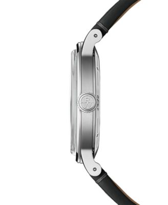 Men's Swiss Automatic Millesime Black Leather Strap Watch 40mm