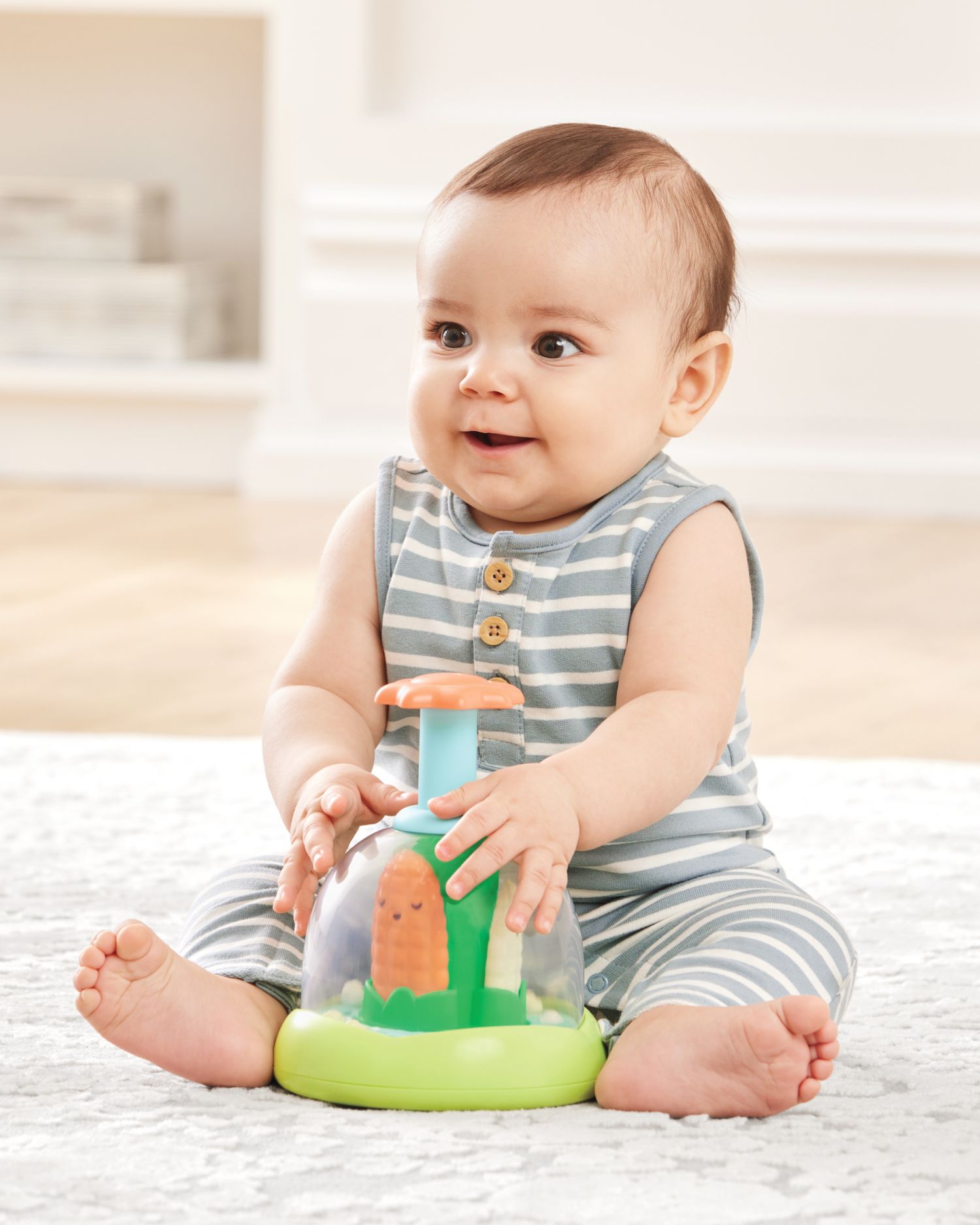 Baby Farmstand Cause and Effect Fine Motor Push and Spin Toy