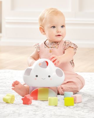 Silver-Tone Lining Cloud Feelings Shape Sorter Baby Toy