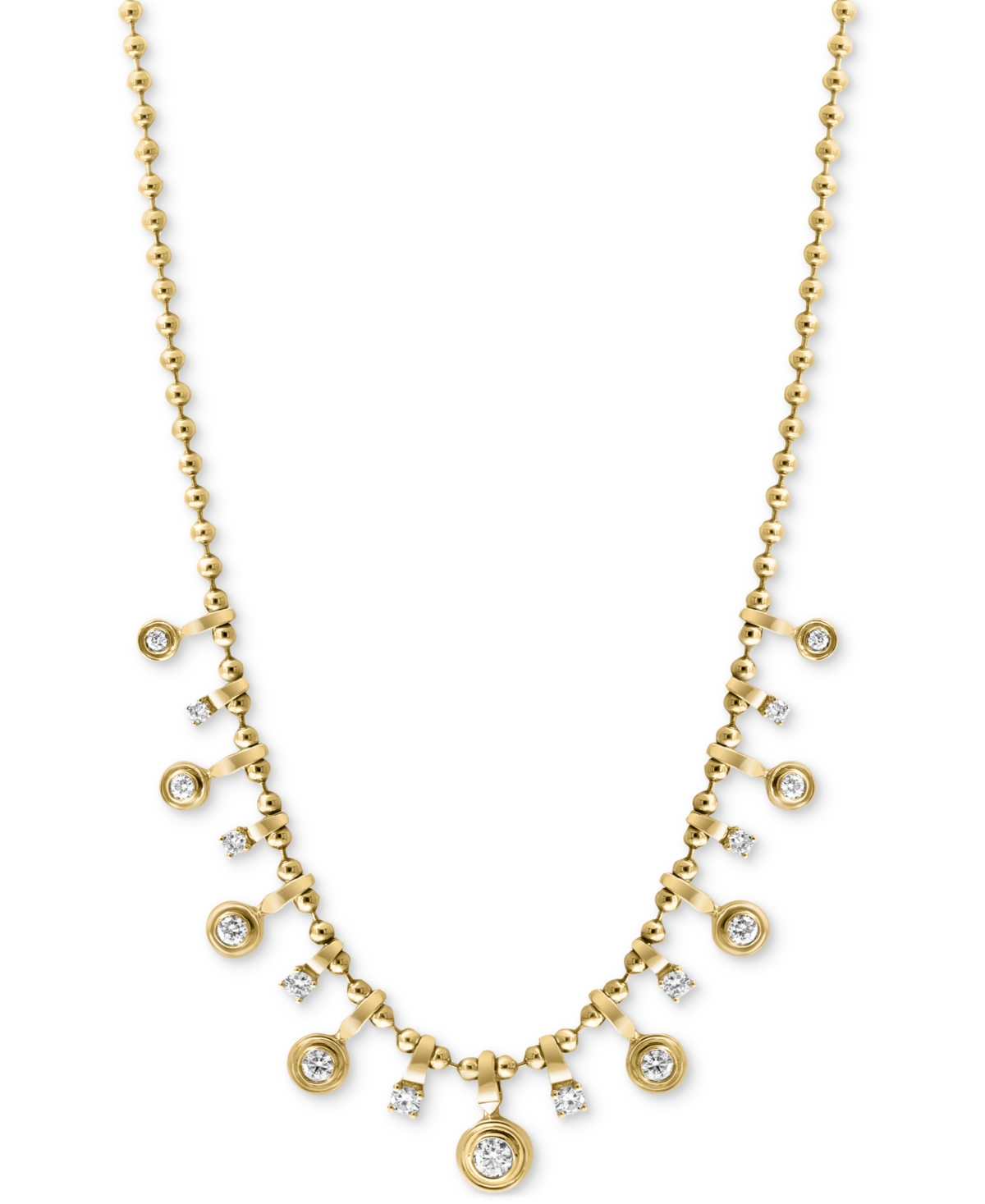 Effy Collection Effy Diamond Dangle 18" Collar Necklace (1-1/5 Ct. T.w.) In 14k Gold In Yellow Gol