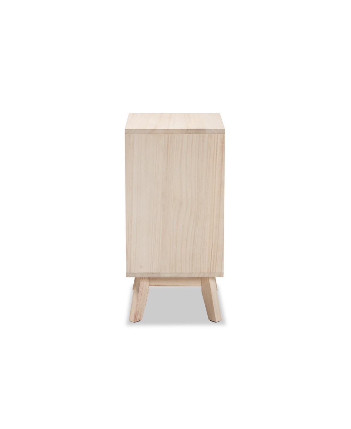 Baxton Studio Halian Mid-century Modern Light Brown 3-drawer Nightstand In White,natural Brown