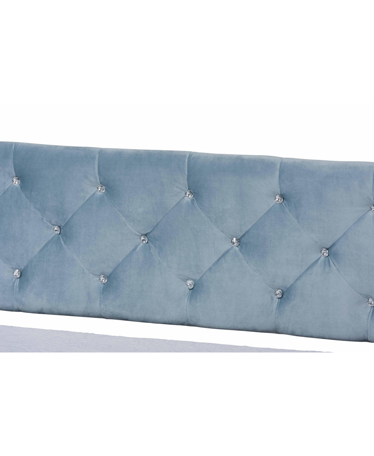 Shop Baxton Studio Cora Modern And Contemporary Light Blue Velvet Fabric Upholstered And Dark Brown Finished Wood Twin  In Light Blue,dark Brown