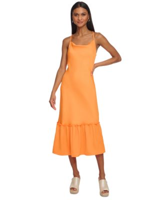 KARL LAGERFELD PARIS - Women's Ruffle Bottom Midi Dress