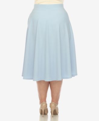 Plus Size Flared Midi Skirt